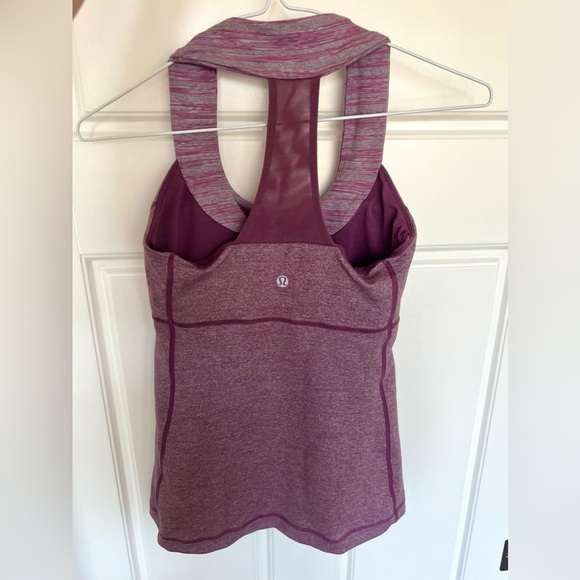 Lululemon Scoop Neck Mesh Racerback Purple Yoga Tank Top Size 4 - Picture 2 of 3